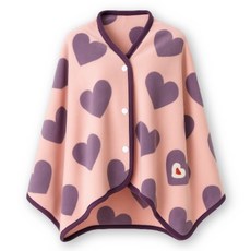 루다앙 똑딱이 무릎담요 망토 입는 극세사 100x140