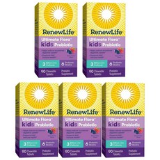 리뉴 라이프 키즈 프로바이오틱 츄어블, 90정, 5개