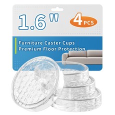 4개입 6인치 미끄럼 방지 가구 패드 투명 바닥 고무 원형 방지용 나무, nd Dia 1 6inch