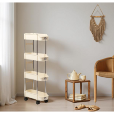 기저귀 갈이대 수납함 서랍장 트롤리 신생아 정리함 장남감, 3단 크림