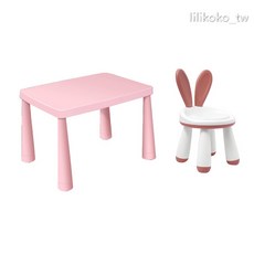 IKEA 兒童學習桌椅組 幼兒園專用 高度可調 穩固承重 防滑圓潤設計 粉色, 粉色高PVC叫叫凳+桌子