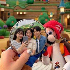 여행용 셀카 SNS 인스타 감성샷 손거울 휴대용 포토 인생샷 볼록거울 거울+파우치set 9.5cm, 1개, 그레이볼록거울