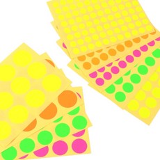 스티커 다목적 라벨스티커 10매 컬러 원형 표시 도트, 13mm - 그린