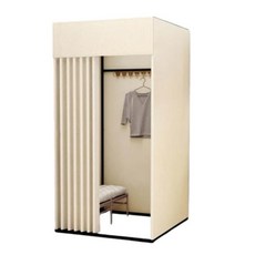 移動試衣間 服裝店獨立更衣間 遮光麻絨布, 方形米黃色遮光布100*100