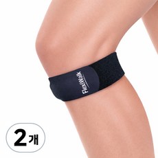 플렉시워크 무릎보호대 슬개골 슬개건 고탄력실리콘, 블랙, 2개