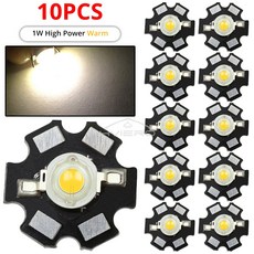 10Pcs LED 따뜻한 화이트 칩 램프 구슬 20mm 스타 PCB Platine 히트 싱크 인테리어 장식 조명과 DIY 빛에 대 한 1W 높은 전력, Warm White