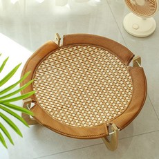 寵物藤編涼席窩 夏季透氣貓床 可拆洗貓咪吊床, 1個, 涼蓆吊牀貓窩（藤編）