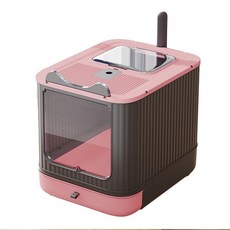 『㊆㊆犬貓館』iCat 寵喵樂 精靈抽屜式全封閉紫外線貓砂盆 全封閉 抽屜式 雙門 除臭 貓廁所, 粉色, 1個