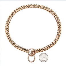 寵物狗項圈 金色不銹鋼項鏈, 1個, 金色 不銹鋼 -寬10MM,長55cm 建議50斤內