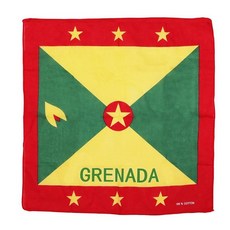Motique Accessories 대형 면 반다나 - 푸에르토리코 국기 블랙 앤 화이트 인트 루시아 깃발 [호환], 그레나다 그린
