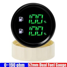 알람 기능이 녹색 디지털 듀얼 게이지 레벨 센서용 오일 탱크 계량기 보트 카, 1개, 1. Gauge without Sensor