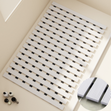 홈위시 미끄럼방지 물빠짐 욕실매트, 1개, 화이트