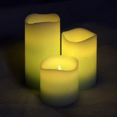 엘스토리 LED 컬러 양초 캔들, M, 연두