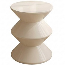 엔조이리빙 모래시계 스툴 3단 인테리어 의자 간이 테이블 화장대 보조 의자, 아이보리, 1개