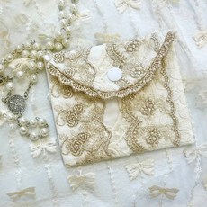 골드 레이스 묵주주머니 파우치 첫영성체 견진성사 축일 선물, 1개, one color