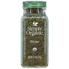 Simply Organic 전체 백리향 잎 유기농 인증 | 22.1g(0.76온스) 4팩 흉선 불가리스 L., 2