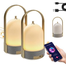 블루투스 스피커가 장착된 지본플루젠스 LED 캠핑 모드가 3가지 조명 디밍 가능한 랜턴, 2PCS