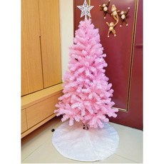 耶誕裝飾 聖誕樹 粉色櫻花聖誕樹 加密 節慶裝飾1.2/1.5/1.8/2.1米聖誕樹套裝 聖誕裝飾品, 1.5米粉尖頭聖誕樹+掛件+彩燈+白樹裙