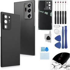 삼성 갤럭시 노트 20 울트라 5G 후면 커버 교체용 유리 교체 배터리 도어 액세서리 사전 장착된 카메라 프레임검정