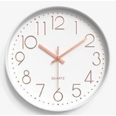 원형 쿼츠 벽시계 원형시계 거실 사무실 매장 인테리어, 원형 쿼츠 벽시계-화이트골드