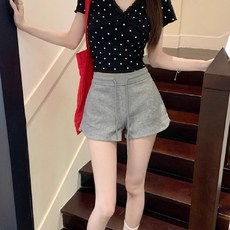 투니스 여성 루즈핏 단색 스트링 밴딩 반바지
