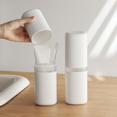 코지티 휴대용 완전밀폐 칫솔 치약 케이스, 화이트, 1개