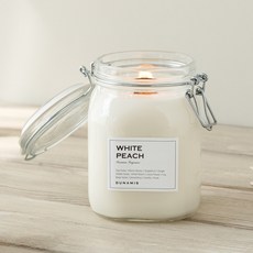 타닥 타닥 나무심지 대용량 소이 캔들, 1개, 1000ml, 25. 화이트피치