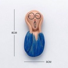 냉장고 자석 기념품 반 고흐 모나리자 수영 학생 진주 귀걸이 3D 스티커 캐릭터 홈 장식, Van Gogh scream