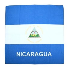 Motique Accessories 대형 면 반다나 - 푸에르토리코 국기 블랙 앤 화이트 인트 루시아 깃발 [호환], 니카라과 이름