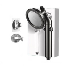 一鍵止水 多種出水模式 簡便安裝 時尚浴室必備, 強勁增壓手持頂噴蓮蓬頭-摩登灰-豪華版, 1套