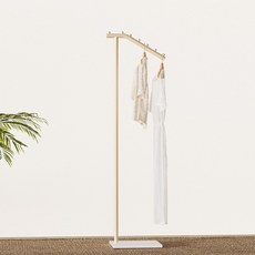 Kurelsn 7자형 철제 북유럽풍 모던 튼튼한 스탠드 옷걸이 매장용 인테리어 스탠드 옷걸이 행거, 화이트01