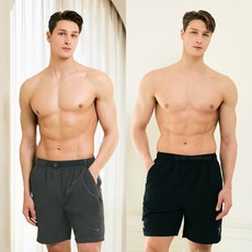 베이직엘르 경량 비치 반바지 허리 벨트 수영복 팬츠 BEM-Y909