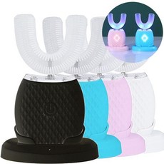 전동칫솔 U형 초음파 스마트 칫솔 자동 실리콘 브러시 저소음 360도 성인용, 3. 블루