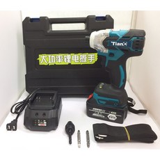 TianC JJ 21V (18V) 鋰電池 附手提工具箱 無刷衝擊起子機 3.0AH單電 塑盒, 1個, 無刷衝擊起子機  3.0AH單電 塑盒