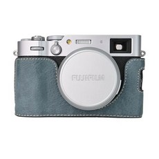 Pu 카메라 X100 하프 케이스 VI Mark 가죽 바디 X100 Fujifilm VI용, 4)light Green case