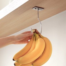 1+1 접이식 바나나걸이 무타공 주방걸이 공중부양 행거 다용도걸이, 화이트