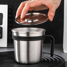 스텐 캠핑컵(450ml) (블랙) 캠핑커피잔 뚜껑있는컵lov5+4GtS, 1개, 색상