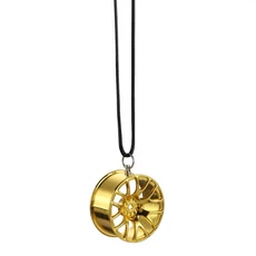 자동차 장식 펜던트 금속 휠 허브 플라이휠 매달려 힙합 자동 인테리어 후면보기 미러 장식 매달려 트림 액세서리, 금, 1개