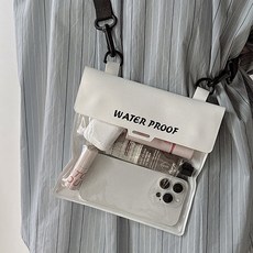 手機防水袋 觸屏游泳潛水漂流海邊拍照手機套 大容量, 白色【可斜跨】三層防護深度防水,通碼, 1個