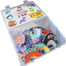 두조각 동물 아기 자석 퍼즐 장난감 아리몰, 1세트, 55피스