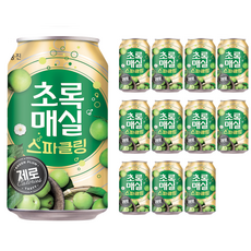웅진 초록매실 스파클링 제로, 350ml, 12개