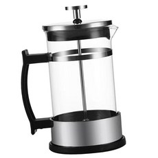 YSSHOP 스테인리스 카페티에 커피 메이커 유리병 350ml 12온스 투명 1-2컵, 7.5x16cm, 304 스테인레스 스틸, 실버 클리어