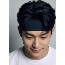 리스펙 2-Layer 스포츠 러닝 헤어밴드, 2개, 블랙