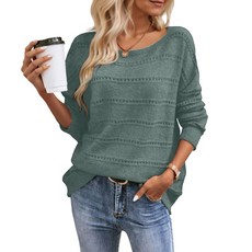Women's Long Sleeve Boat Neck Casual Loose Pullover Sweater Jumpers Tops Knitted Sweater Fall Croch