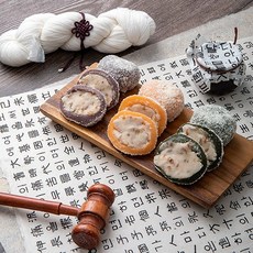 [청애뜰] 삼색두텁떡 30개 세트 x 1박스(흑미쑥호박)(50g/개 총 30개 1.5Kg/일반 박스 포장), 1.5kg, 1개