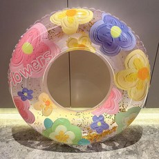 대형 수영 튜브 성인 겸용 물놀이 두꺼운, 1개, 70 잉크 플라워 15-40