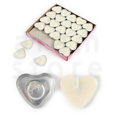 반이몰 티라이트 초 하트 촛불 꾸미기 미니 양초 캔들 50P WH장식