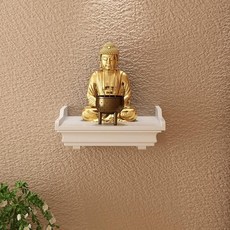 家用實木壁掛式佛龕立櫃供臺，神明桌/祖先桌/觀音底座神龕, 白色小號      35*30, 1個