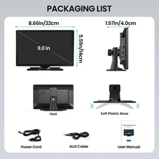 정시출고 품질보증 9인치 무선 Carplay 및 Android 자동 화면 휴대용 자동차 스테레오/BGPS 내비게이션 A, 01 NC09133