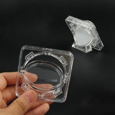 코인 케이스 거치대 기념 주화 동전 비트코인 전시 보관 수집 360도 회전 투명 캡슐, A 베이스